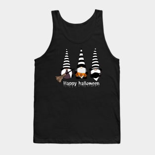 Happy Halloween! Cute Gnomes with Hats Autumn Vibes Halloween Boo Thanksgiving and Fall Color Lovers Tank Top